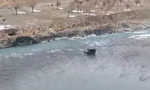 car, driving,  river, himachal pradesh, viral video,