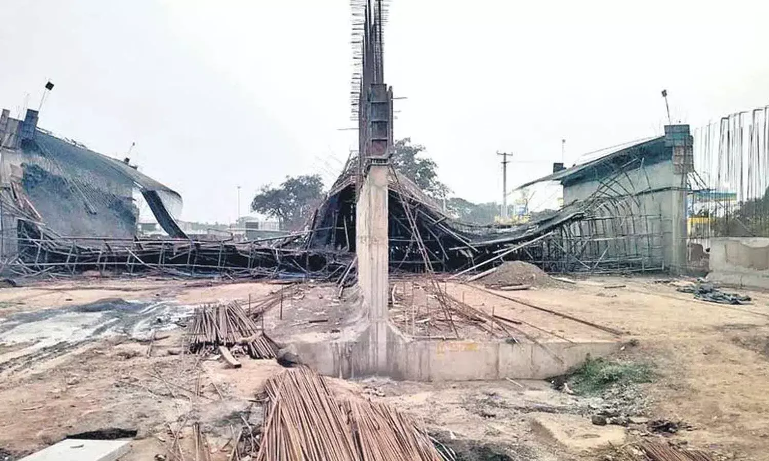 Green field Road, Bridge Collapsed, Khammam, NHAI