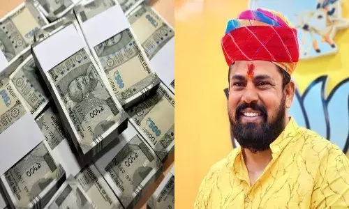 bjp, mla raja singh,  shri ram photo,  rs.500 note,