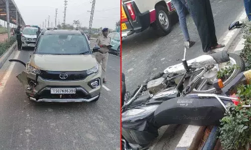 Road accident, Narsingi,Hyderabad