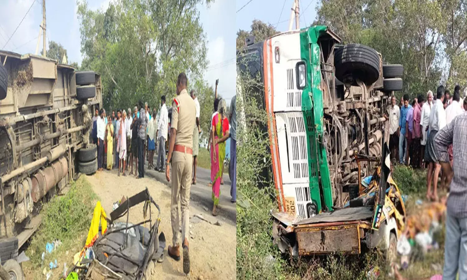 palnadu district, accident, rtc bus, auto, three dead,