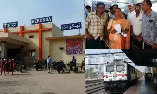Passengers, tickets, Nekkonda railway station, train, Narsampet