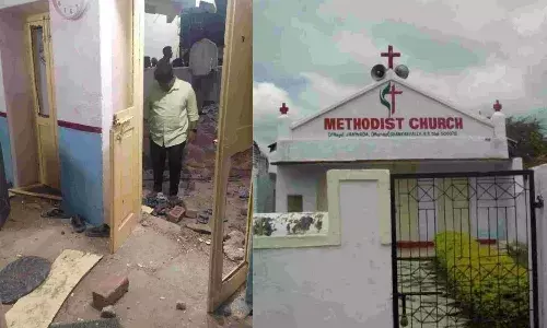 Church destroyed, Janwada village,Telangana, Narsingi, Ranga Reddy district