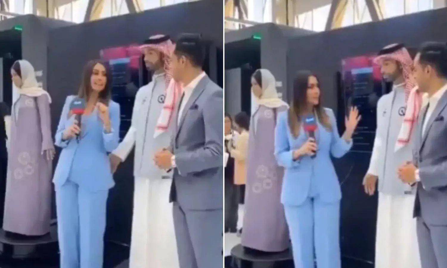 Inappropriate behavior,  humanoid robot,  woman,  saudi,