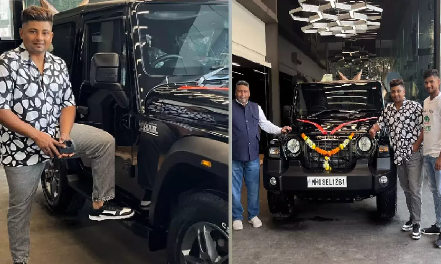 anand mahindra, gift, thar car,  sarfaraz khan, father ,