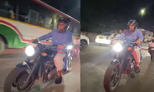 hyderabad, mp asaduddin owaisi, bike, ride,