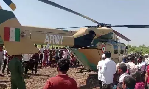 army helicopter, emergency landing,  maharashtra,