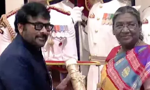 Megastar Chiranjeevi,  Padma Vibhushan, President Draupadi Murmu
