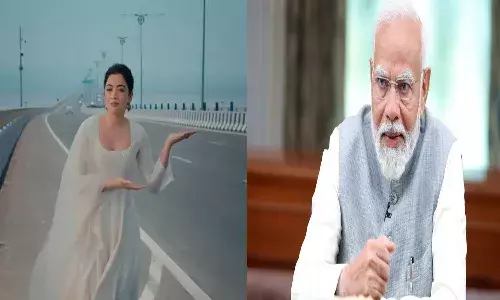 heroine rashmika, video,  atal setu bridge, pm modi, tweet,