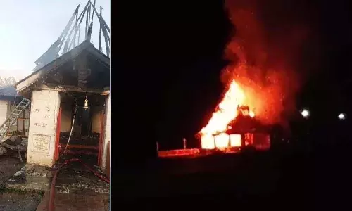 Shiv Temple, fire, Jammu and Kashmir,  Rani Temple,Gulmarg