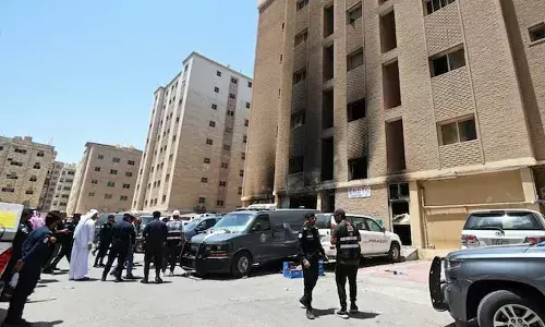 Indians killed, fire, Kuwait, building housing workers