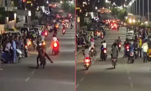 Bike racing, cable bridge, Hyderabad