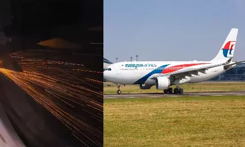 malaysia airlines, flight, fire, Hyderabad airport,