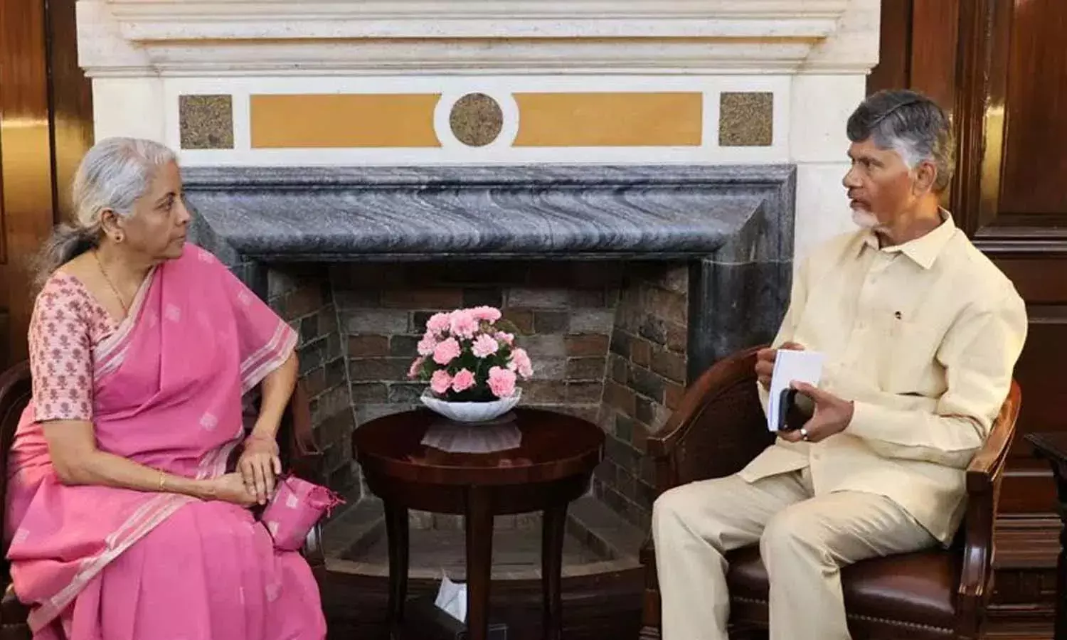 CM Chandrababu meets, Nirmala Sitharaman, financial, Andhrapradesh