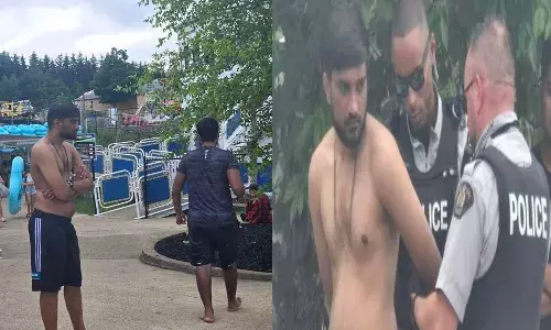 Indian, arrest,  Canada, abuse, woman,  swimming pool,