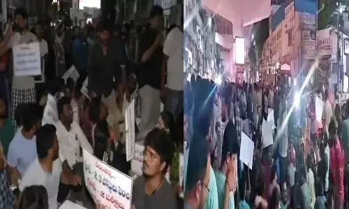 hyderabad, protest, midnight, ashok nagar, dilsukhnagar,