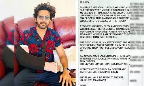 చేతికి, కాలుకి గాయాలయ్యాయి.. ప్ర‌మాదంపై యంగ్ హీరో ప్ర‌క‌ట‌న‌