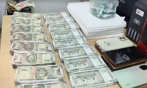 vikarabad, fake currency,  four arrested,