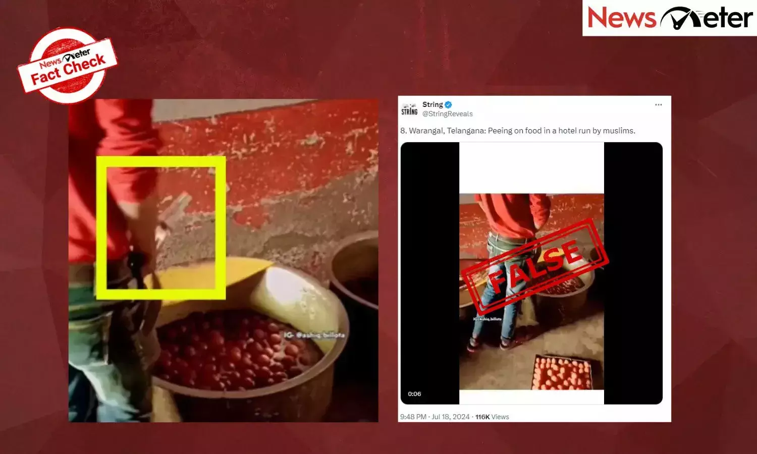fact check, prank video, muslim man, urinating, food,