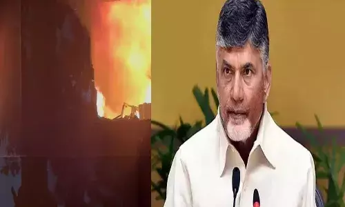 CM Chandrababu, serious,  madanapalle, fire accident