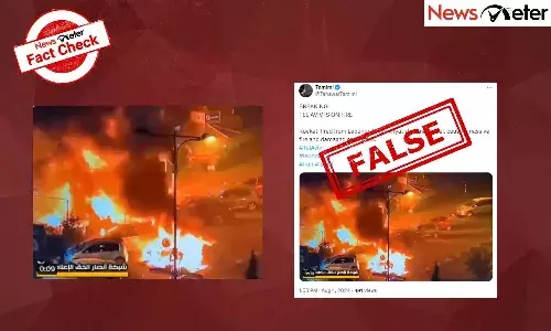 NewsMeterFactCheck, Tel Aviv, Fire, Iran, Israel
