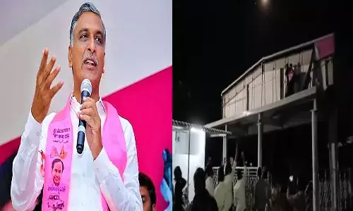 siddipet, harish rao ,tweet, attack, mla camp office,