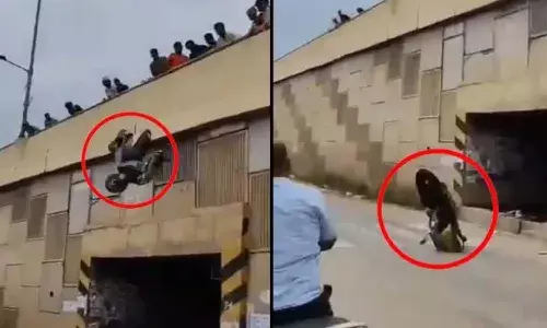 Fed Up With Stunt Riders, People Throw 2 Scooters, Bengaluru Flyover