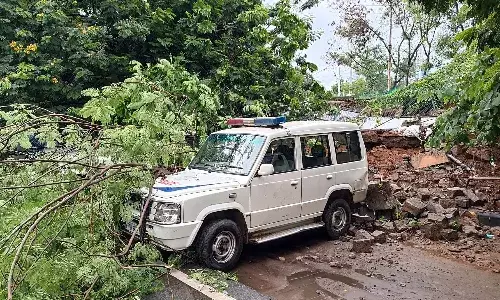 LB Stadium, boundary wall collapses, rains, Hyderabad