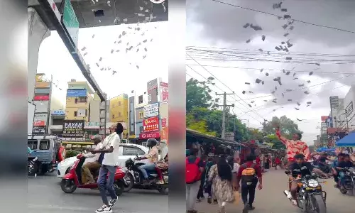 గాల్లోకి కరెన్సీ నోట్లు వెద‌జ‌ల్లిన వ్య‌క్తిపై కేసు న‌మోదు చేసిన పోలీసులు