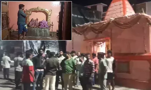 vandalise, Bhoolaxmiidol, Bhoolaxmi temple, Hyderabad