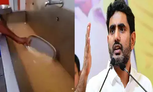 andhra pradesh, minister nara lokesh,  anna canteen, plates, viral video,