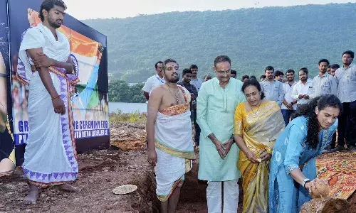 Foundation laying, PV Sindhu Sports Academy, Visakhapatnam, APnews