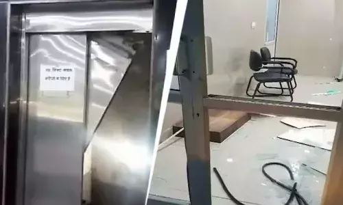 Woman died, hospital, lift crash, vandalise, hospital property