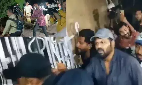 మోహన్ బాబు ఇంటి వద్ద ఉద్రిక్తత