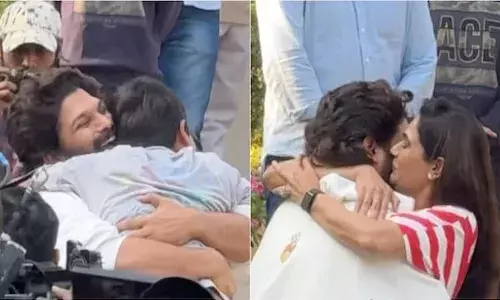 భార్యను హత్తుకుని బన్నీ ఎమోషనల్