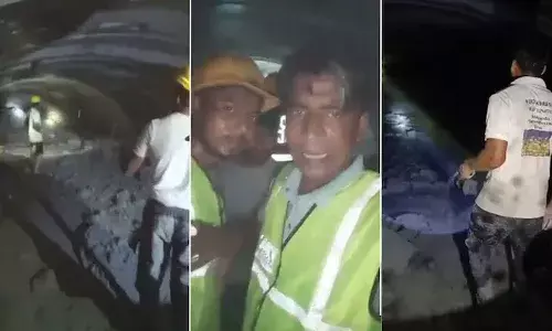 Rescue teams, Telangana, tunnel endpoint, trapped workers, SLBC