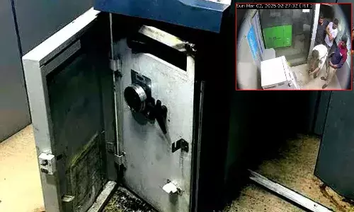 Thieves, cash, SBI ATM, Raviryala, Rangareddy district, Telangana