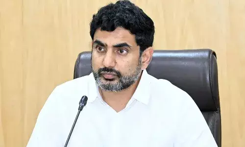 Minister Nara Lokesh, students, heavy bags, APnews