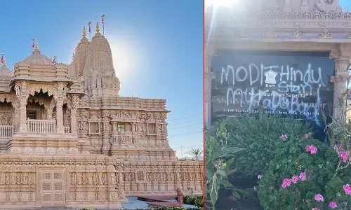 India condemns , vandalism, Hindu temple, California