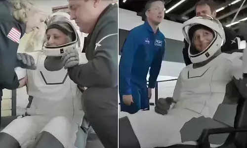 Sunita Williams feels Earths gravity for the first time in nine months