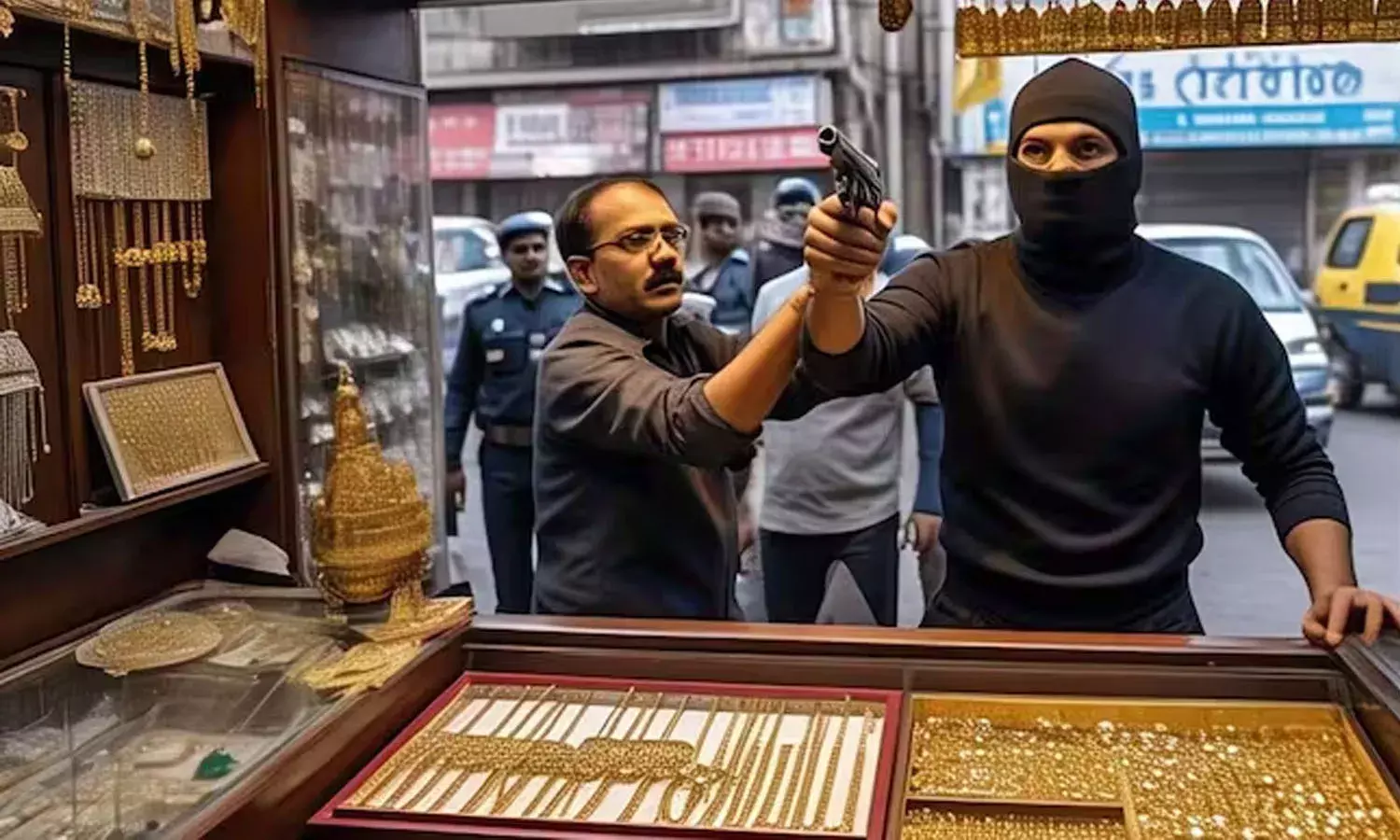 Bhopal, jeweller, armed robber, robbery attempt