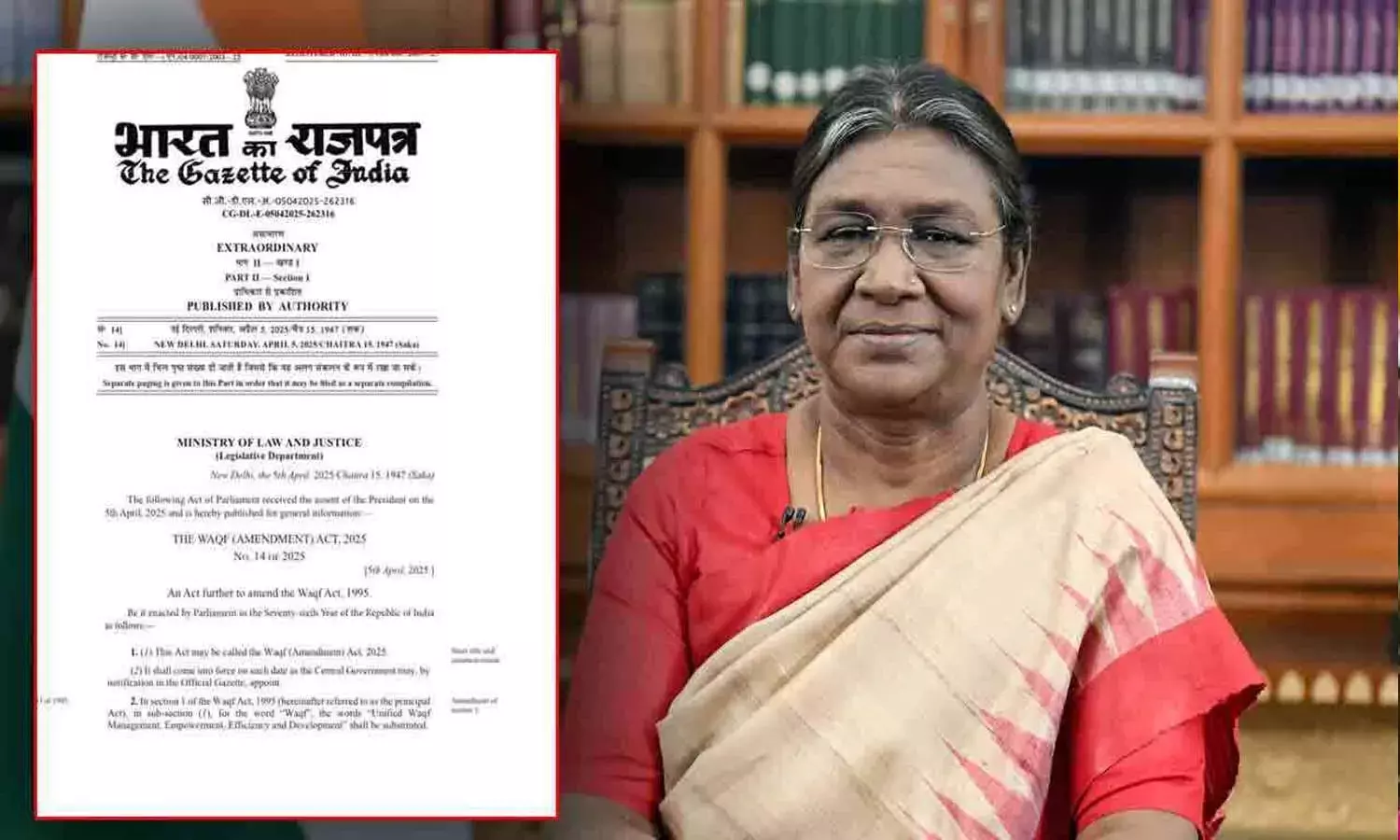 National News, Waqf Bill, Parliament, waqf amendment bill 2025, President Droupadi Murmu, Union Government