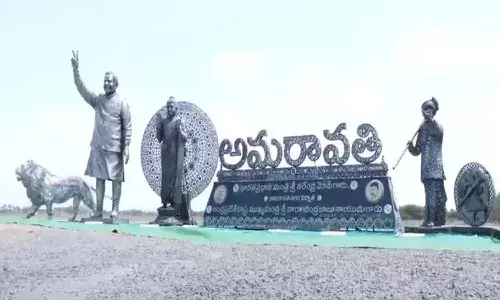 Andrapradesh, Amaravati, PM Narendra Modi, Iron Sculptures
