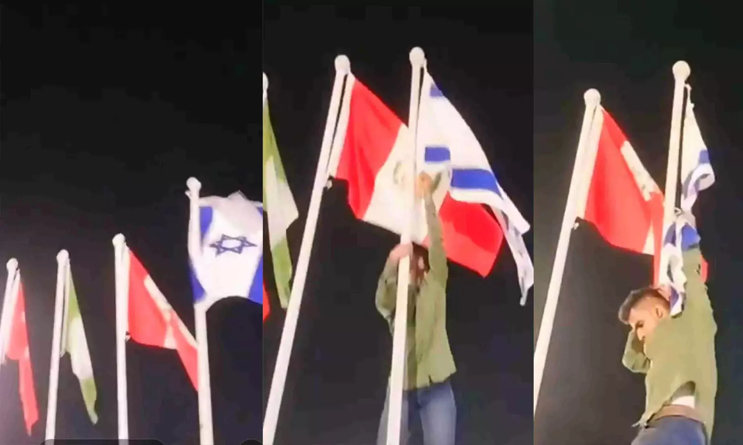 Hyderabad, Police, youth, Israeli flag, Tank Bund, Miss World pageant Hyderabad, Police, youth, Israeli flag, Tank Bund, Miss World pageant