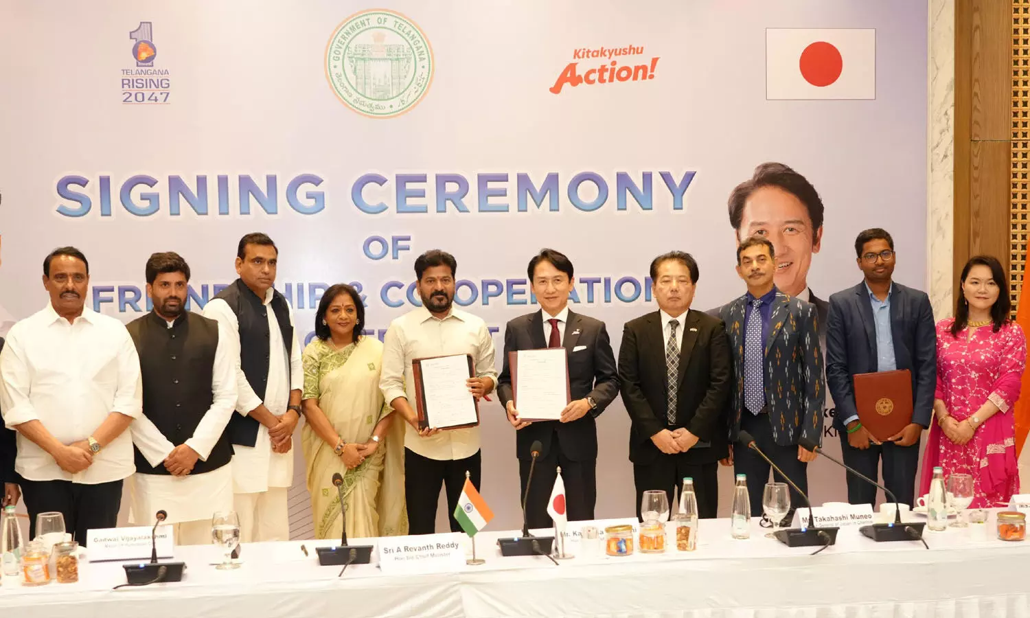 Telangana government, agreement, Japanese representatives Telangana government, agreement, Japanese representatives