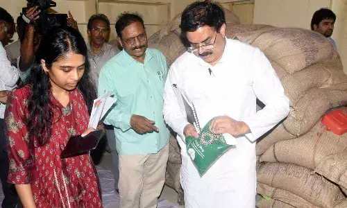 Minister Nadendla Manohar, ration card holders, raguli, rice
