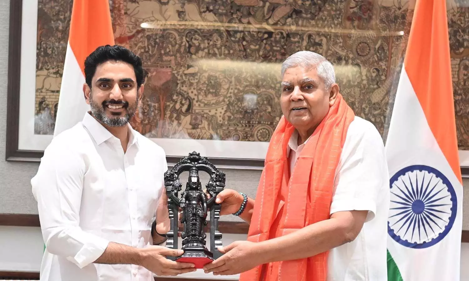 Andrapradesh, AP Minister Nara Lokesh, Vice President of India Jagdeep Dhankar Andrapradesh, AP Minister Nara Lokesh, Vice President of India Jagdeep Dhankar