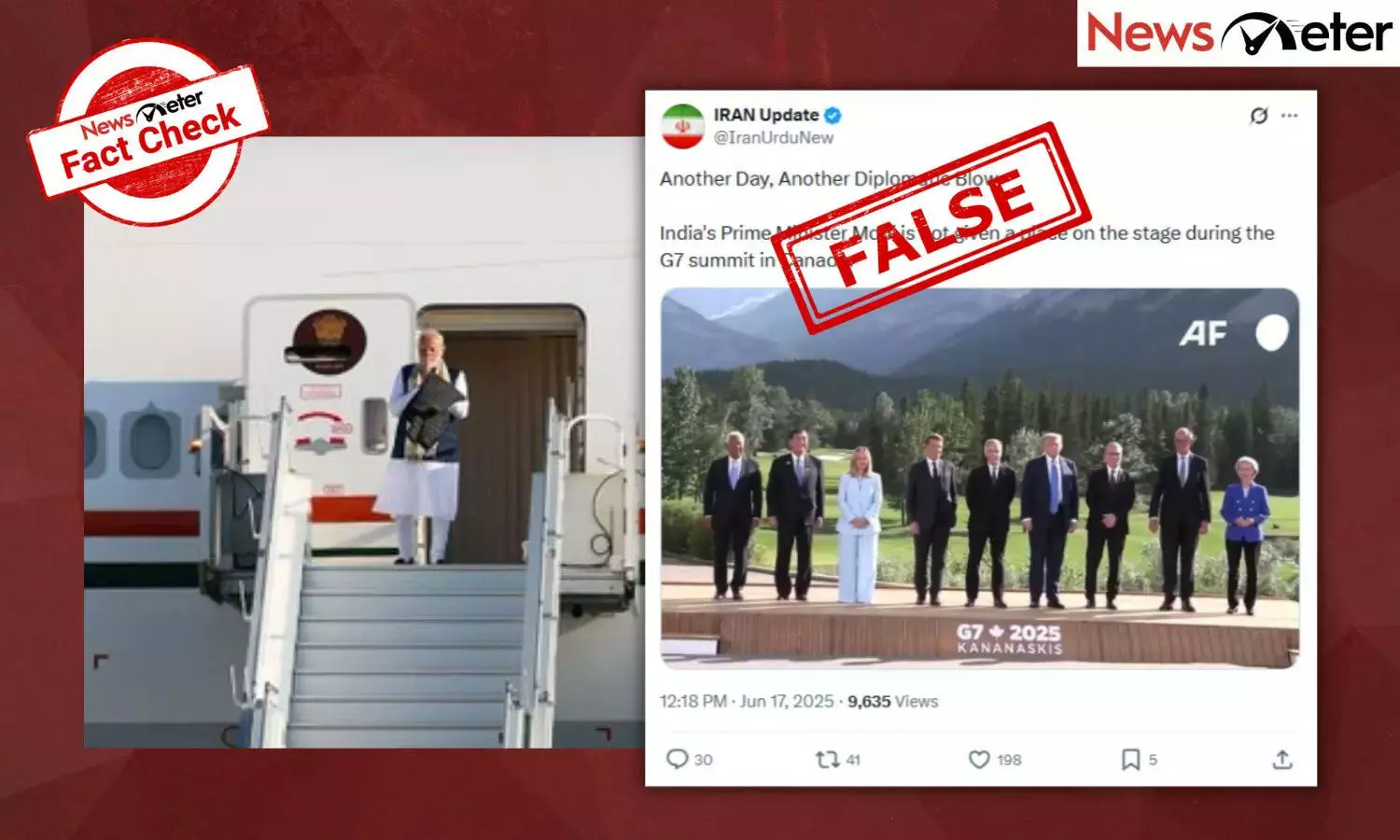 NewsMeterFactCheck, G7 Summit, PM Modi, Canada NewsMeterFactCheck, G7 Summit, PM Modi, Canada