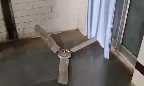 ఆసుపత్రిలో ఊడిపడిన సీలింగ్ ఫ్యాన్.. పసికందుకు గాయాలు