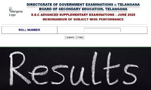 Telangana, 10th class, Advanced Supplementary Results